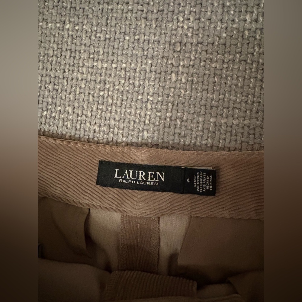 LAUREN RALPH LAUREN Taupe Corduroy High Rise Bootcut Pants 4 - Picture 9 of 16